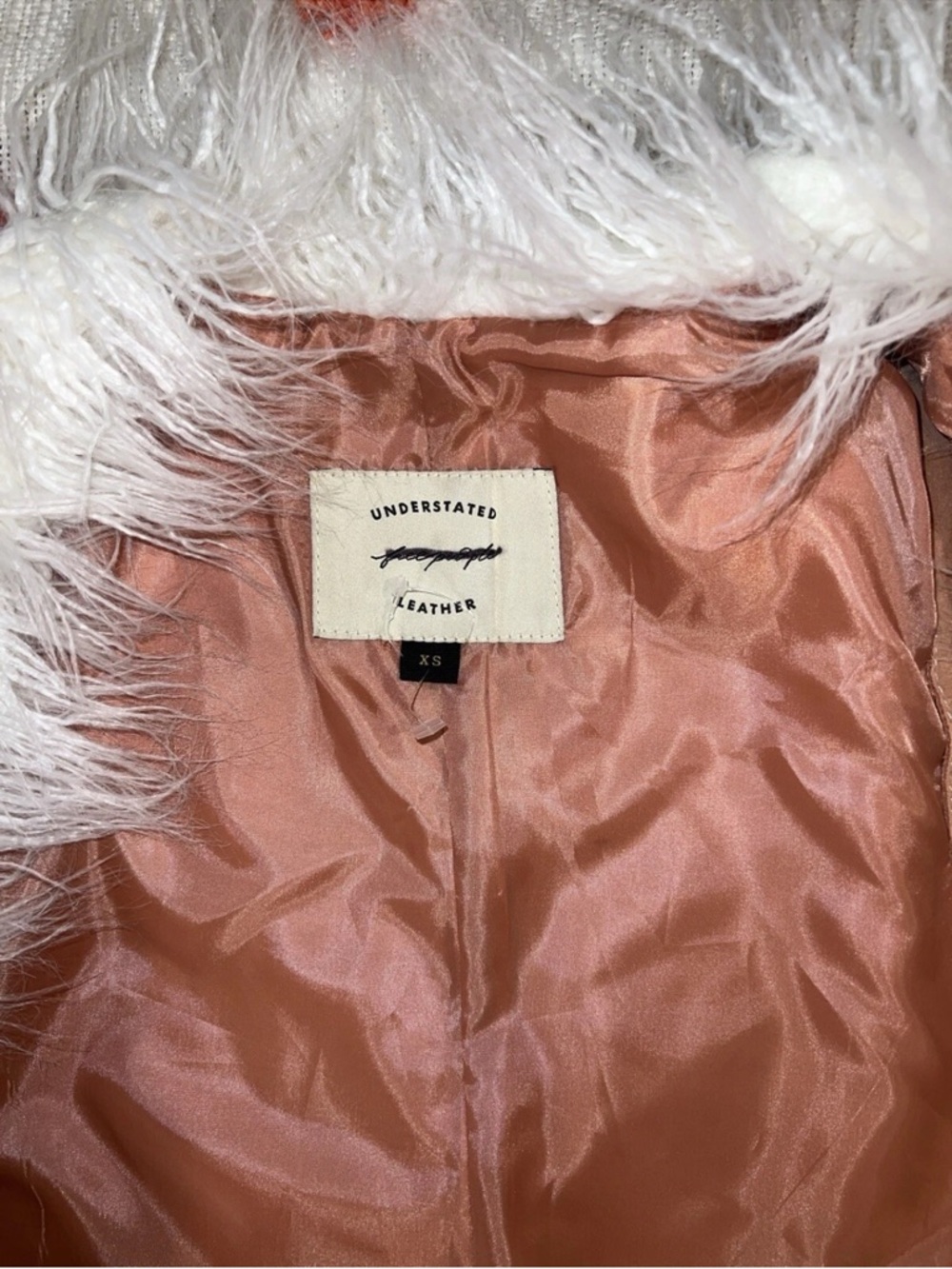 Free People Understated Indigo River Vest Pink XS faux fur - Picture 10 of 16